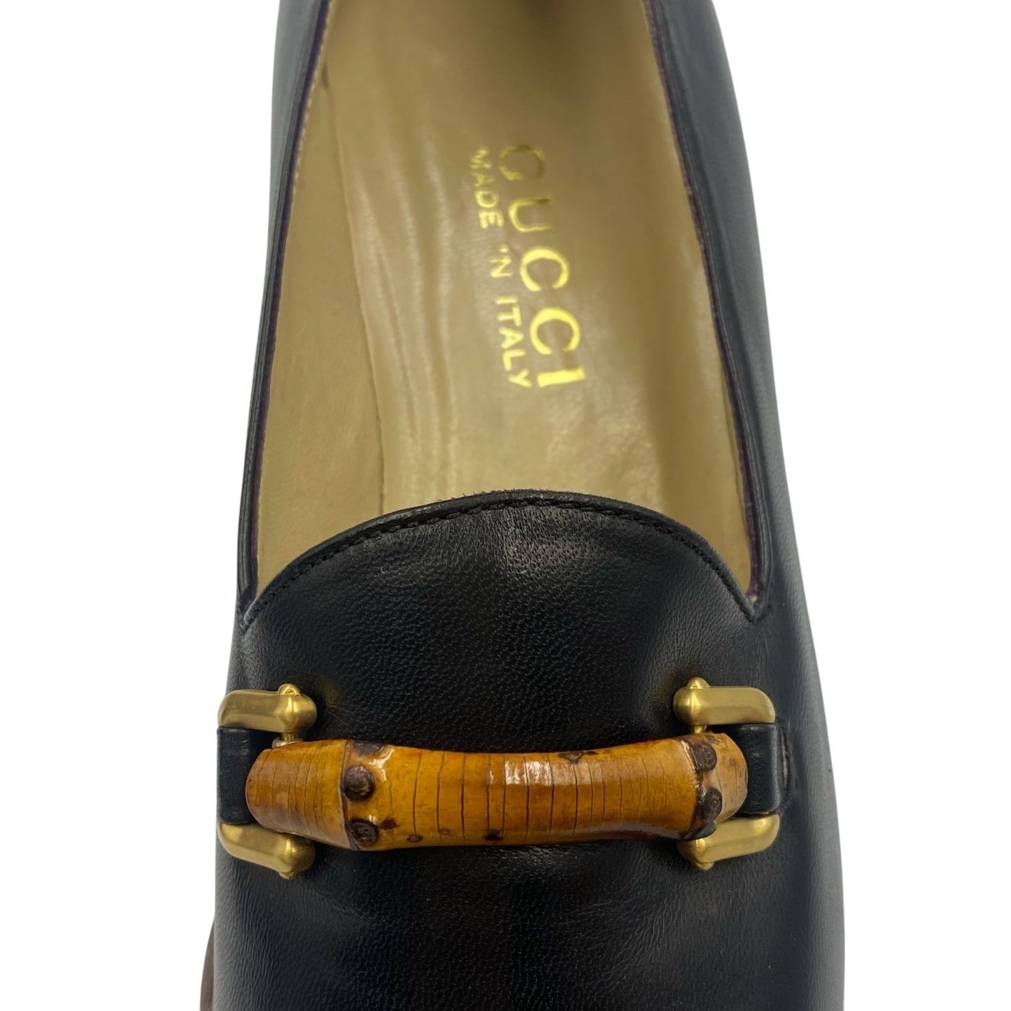 Gucci Loafers Leather Slip On Flat Black 37c — view 7