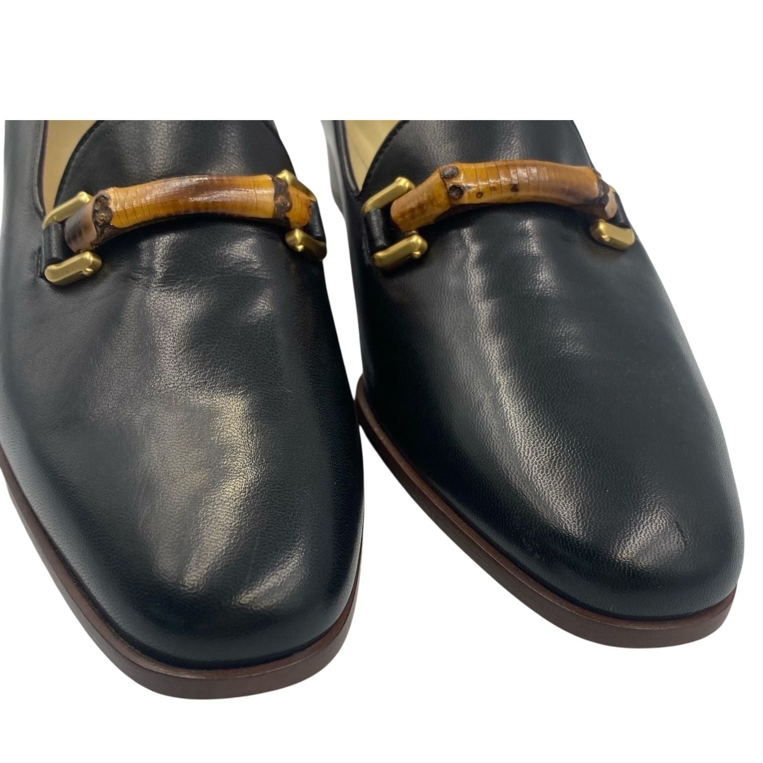Gucci Loafers Leather Slip On Flat Black 37c — view 5