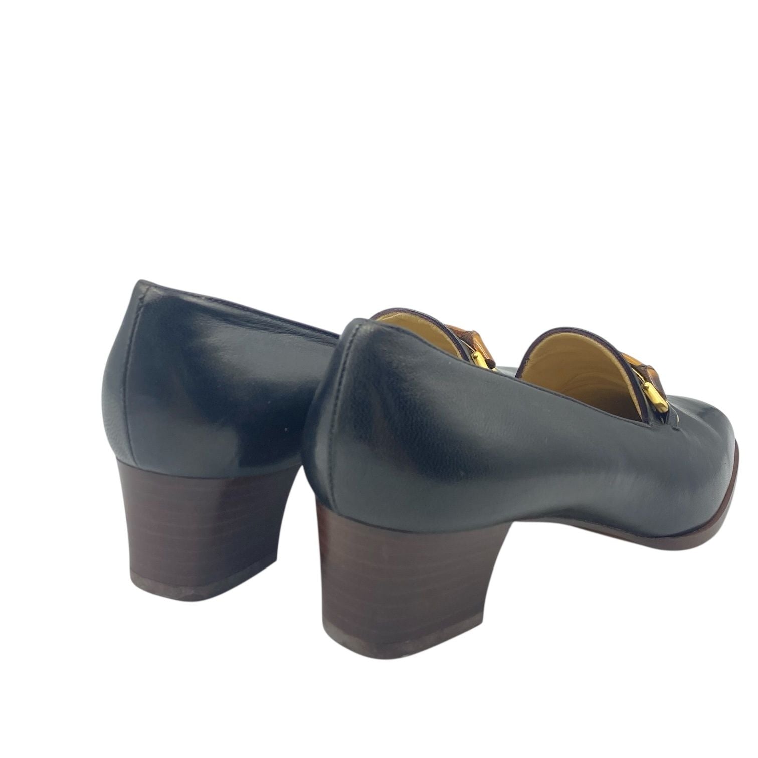 Gucci Loafers Leather Slip On Flat Black 37c — view 6