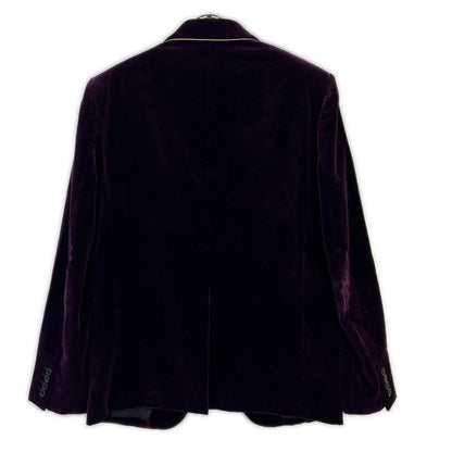 Saint Laurent Paris Purple Velour Peak Lapel Pie Ring Tailored Jacket 48 — view 2