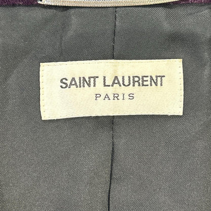 Saint Laurent Paris Purple Velour Peak Lapel Pie Ring Tailored Jacket 48 — view 4