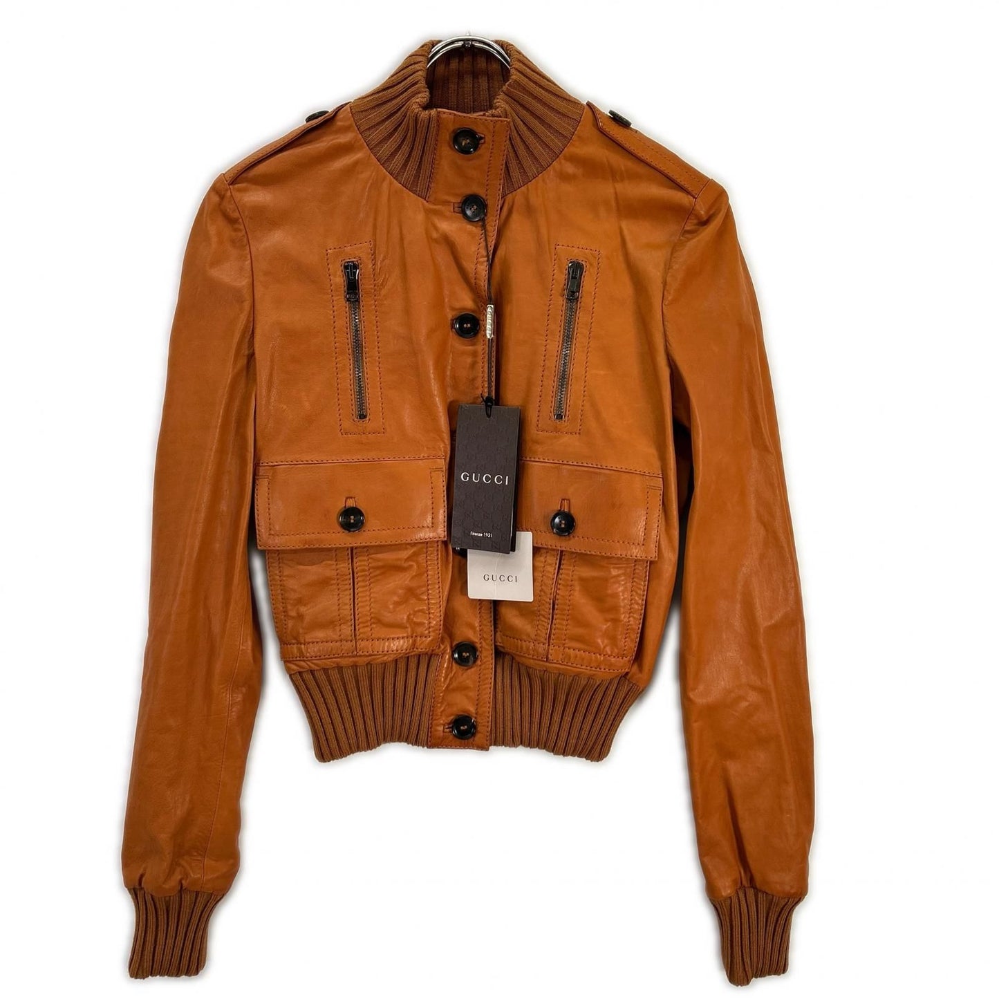 Gucci Orange Madonna Bomber Jacket Era 40