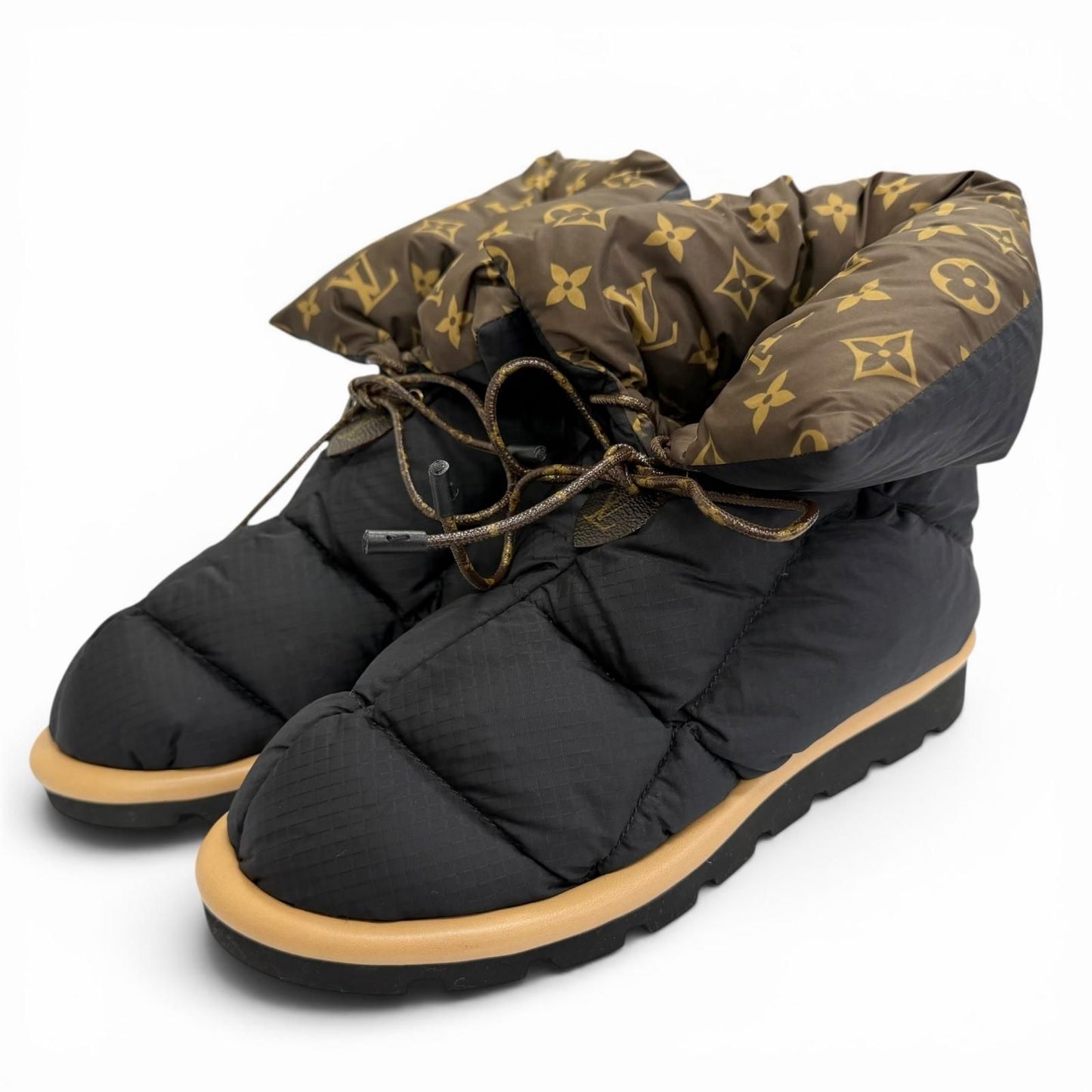 Louis Vuitton Pillow Line Monogram Snow Boots Short Black