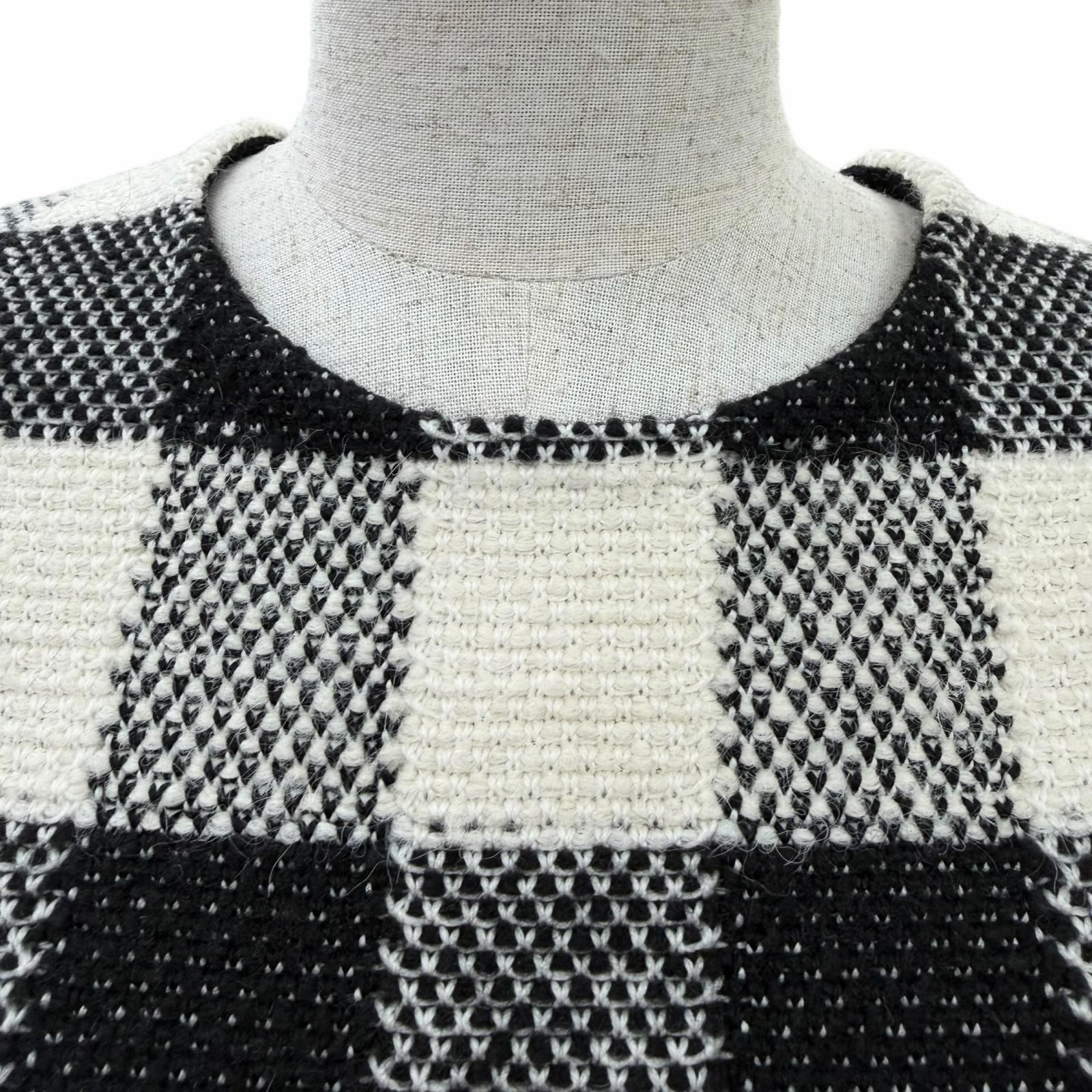 Dior Wool Alpaca Bee Embroidery Sleeveless Knit Wrap Skirt Set White Black 40 — view 4