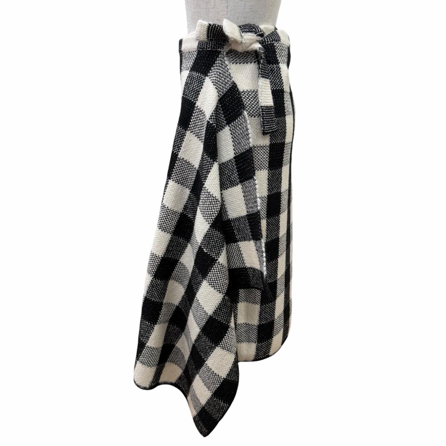 Dior Wool Alpaca Bee Embroidery Sleeveless Knit Wrap Skirt Set White Black 40 — view 6