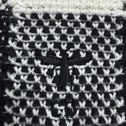 Dior Wool Alpaca Bee Embroidery Sleeveless Knit Wrap Skirt Set White Black 40 — view 8