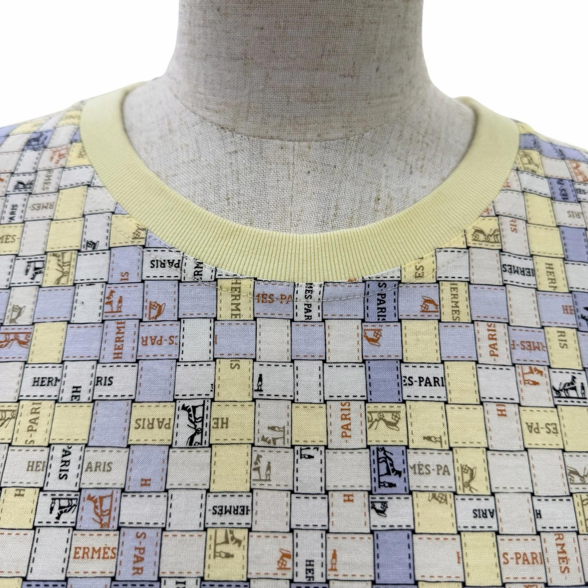 Hermes 100% Cotton Bolduc Short Sleeve Straight Dress Multicolor 38 — view 4