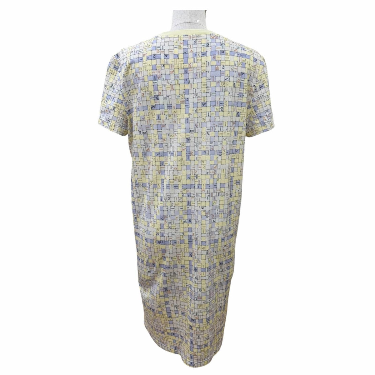Hermes 100% Cotton Bolduc Short Sleeve Straight Dress Multicolor 38 — view 3