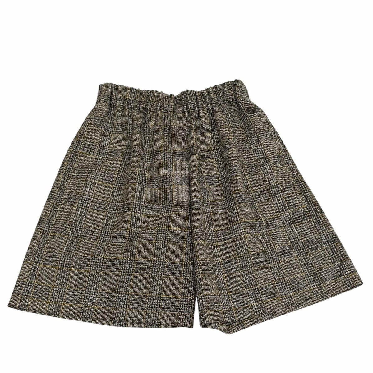 Gucci Wool Interlocking G Embroidery Glen Check Shorts Brown 40