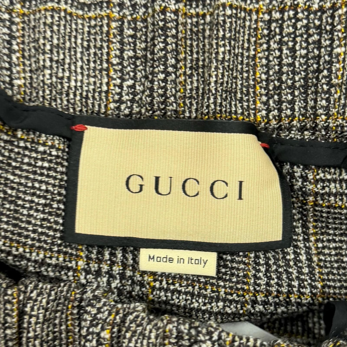 Gucci Wool Interlocking G Embroidery Glen Check Shorts Brown 40 — view 7