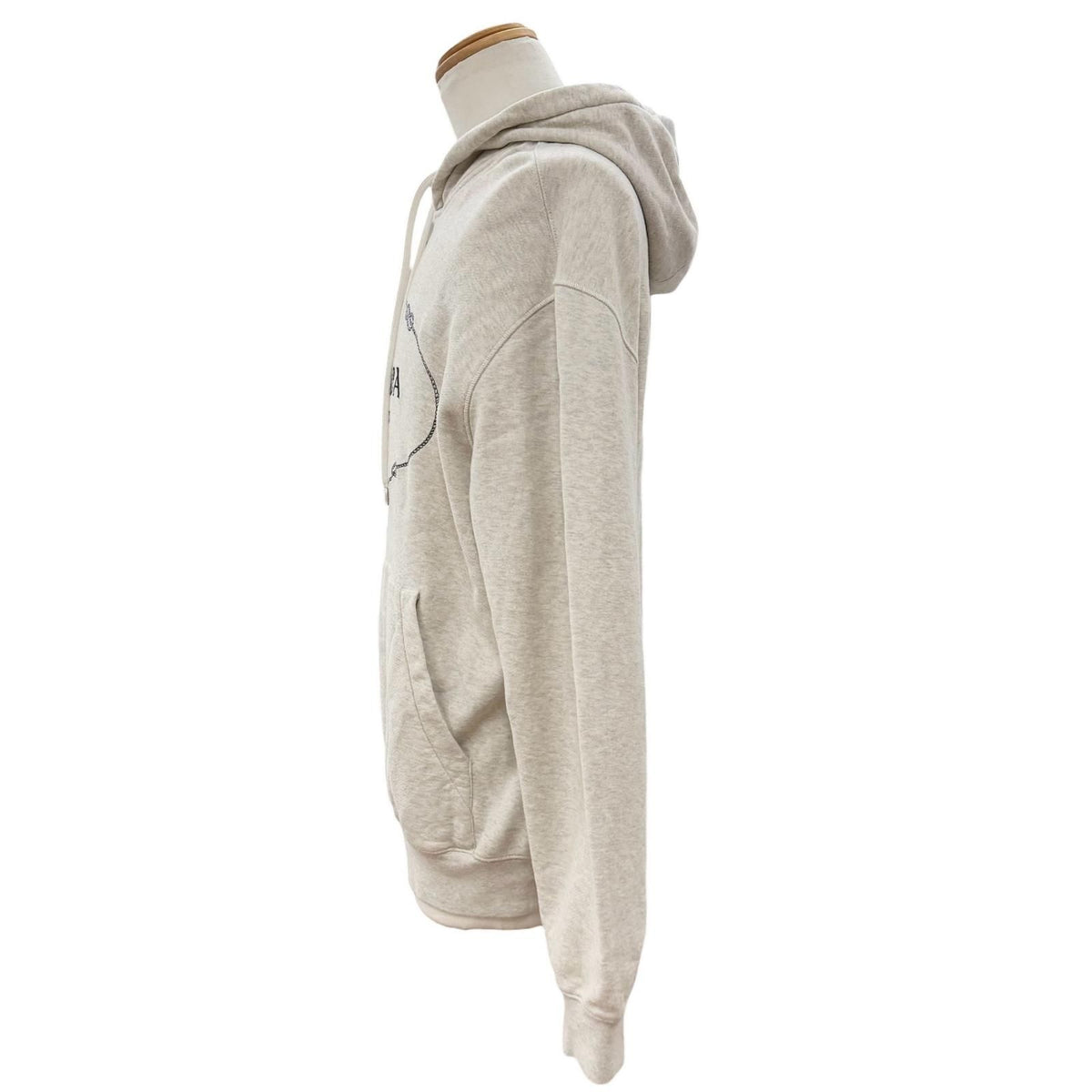 Prada 100% Cotton Front Logo Print Pullover Hoodie Light Gray — view 3