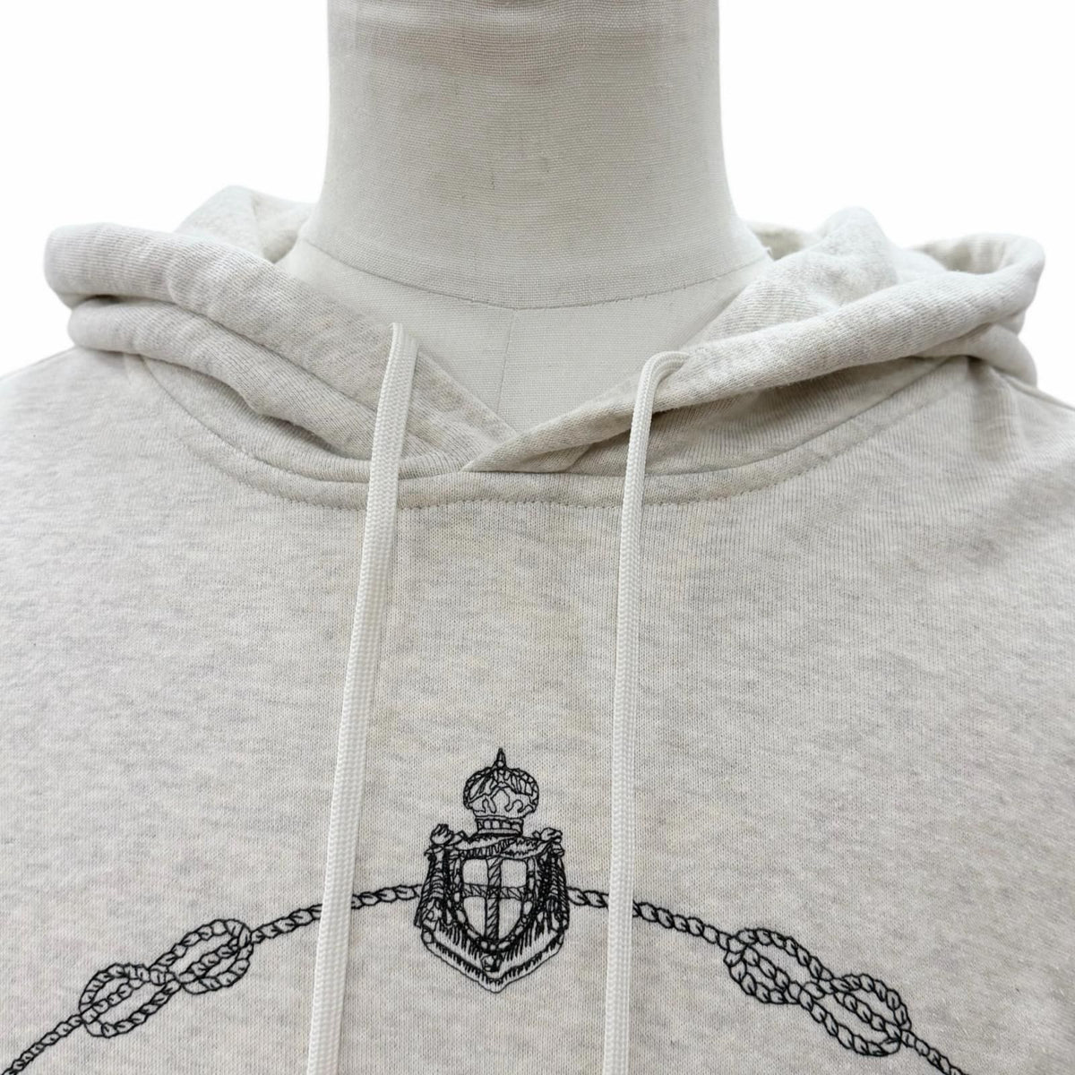 Prada 100% Cotton Front Logo Print Pullover Hoodie Light Gray — view 2