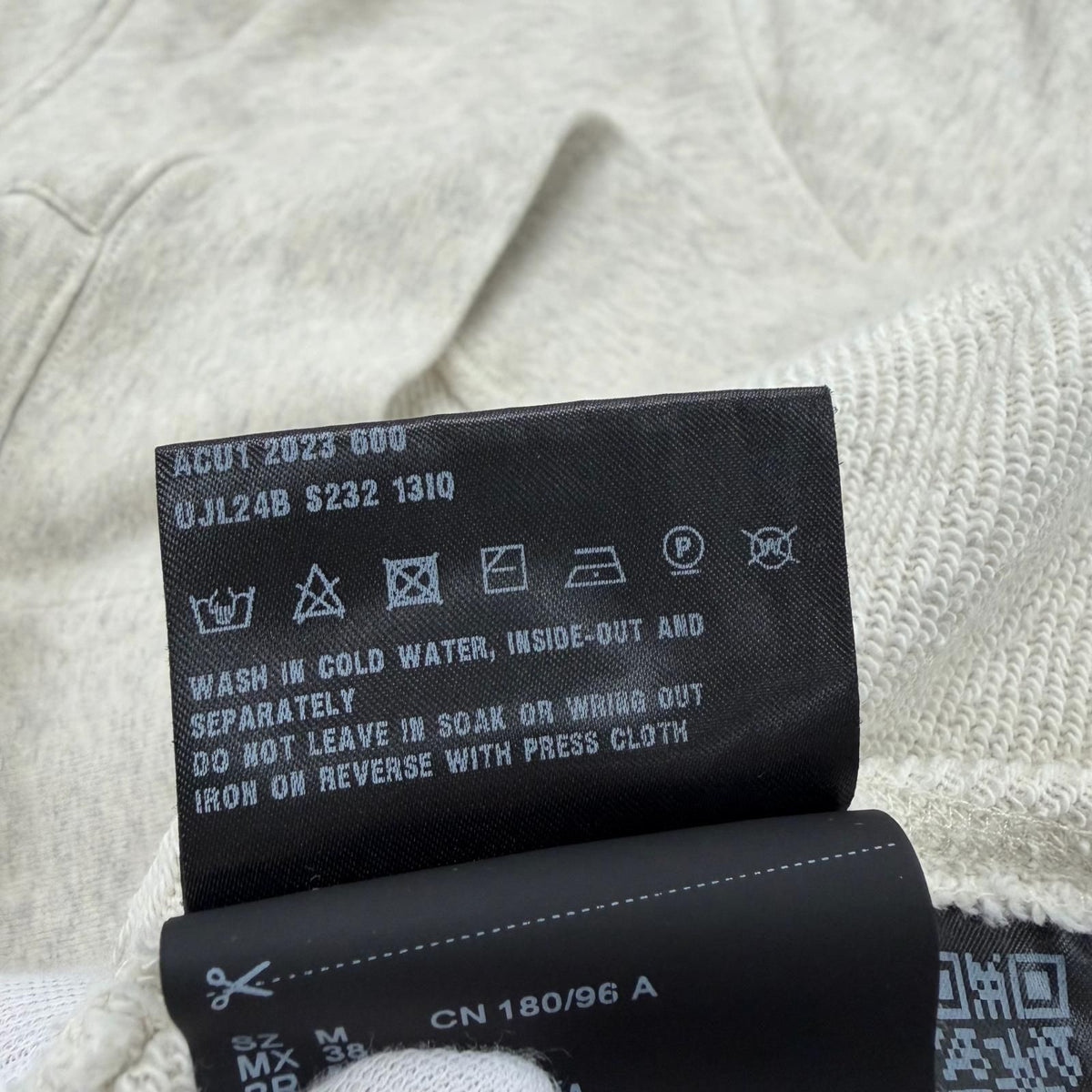 Prada 100% Cotton Front Logo Print Pullover Hoodie Light Gray — view 8