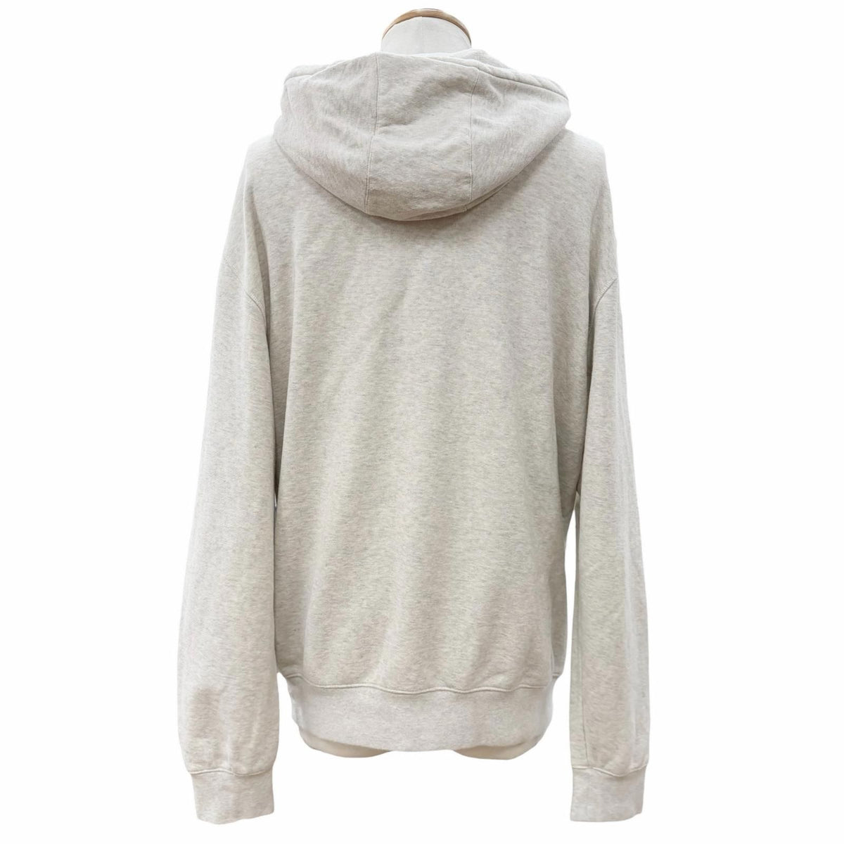 Prada 100% Cotton Front Logo Print Pullover Hoodie Light Gray — view 4