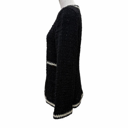Chanel Vintage Mohair Blend Coco Button Knit Tweed Collarless Jacket Black 36 — view 2