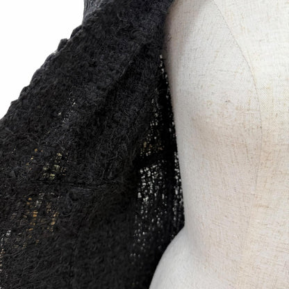 Chanel Vintage Mohair Blend Coco Button Knit Tweed Collarless Jacket Black 36 — view 5