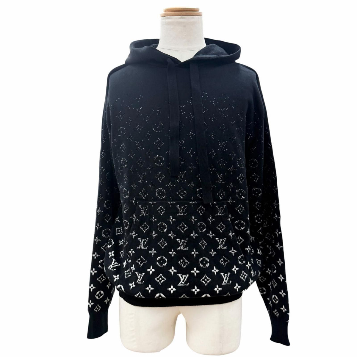 Louis Vuitton 100% Cotton Monogram Gradient Pullover Hoodie Black