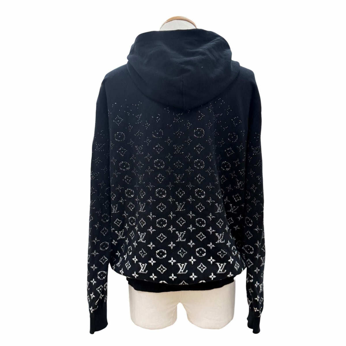 Louis Vuitton 100% Cotton Monogram Gradient Pullover Hoodie Black — view 4