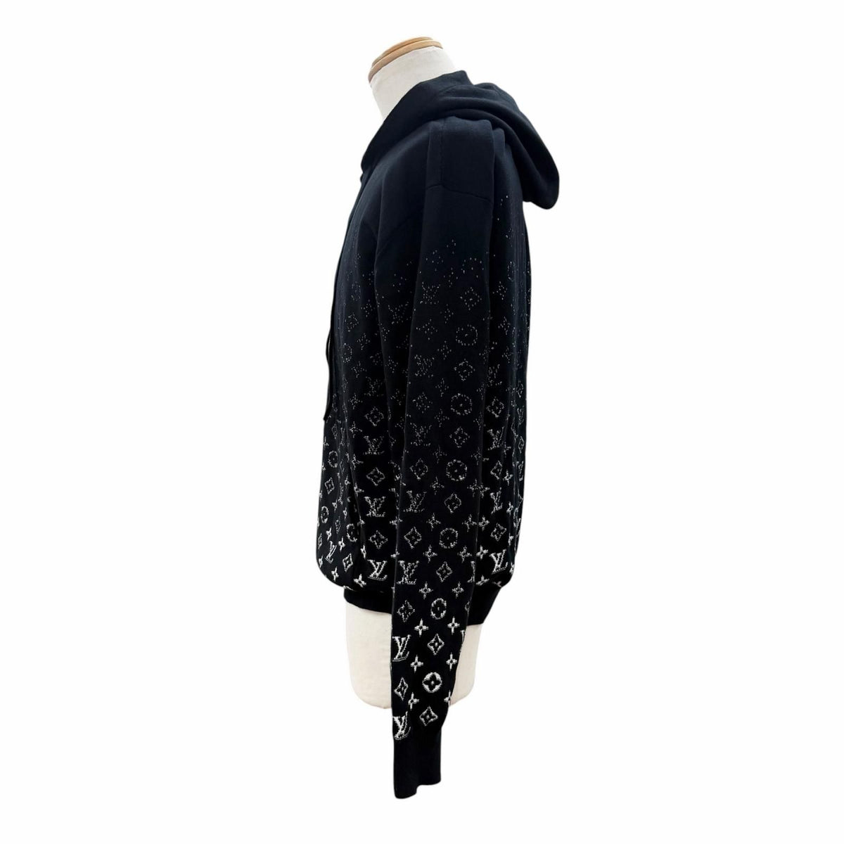 Louis Vuitton 100% Cotton Monogram Gradient Pullover Hoodie Black — view 3