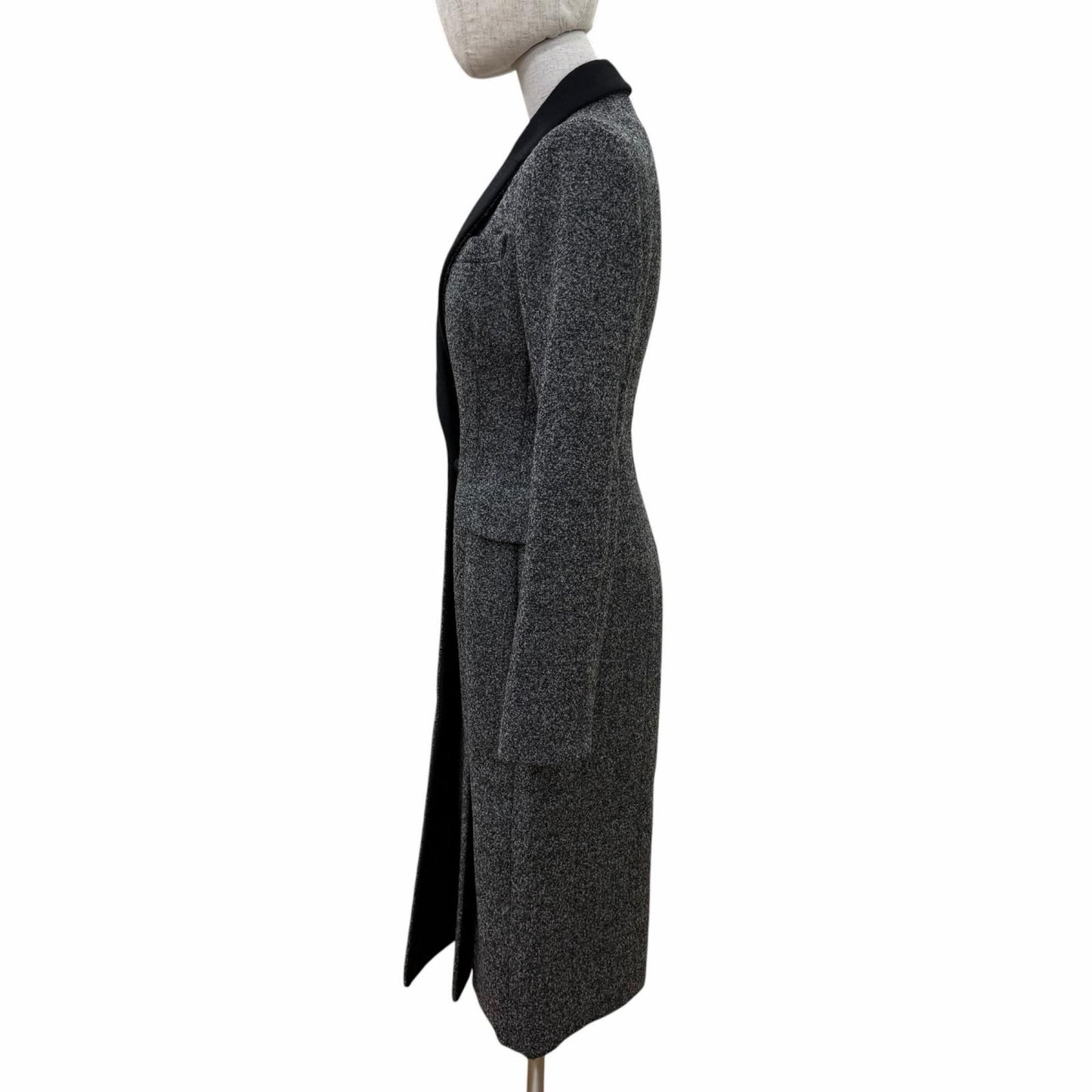 Dior Angora Cashmere Blend Rough Simmons Era Bar Silhouette Coat Gray 38 — view 2