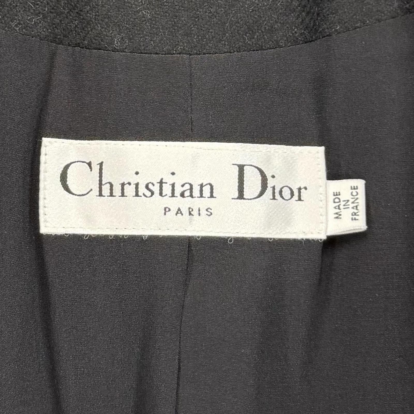 Dior Angora Cashmere Blend Rough Simmons Era Bar Silhouette Coat Gray 38 — view 6