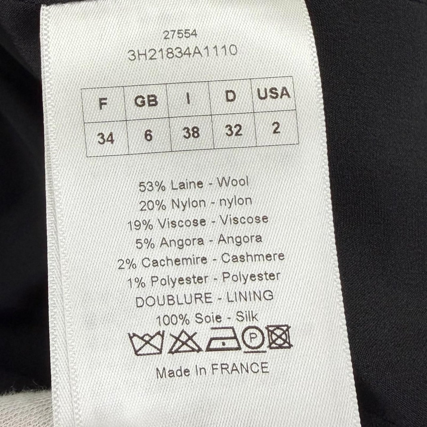 Dior Angora Cashmere Blend Rough Simmons Era Bar Silhouette Coat Gray 38 — view 7