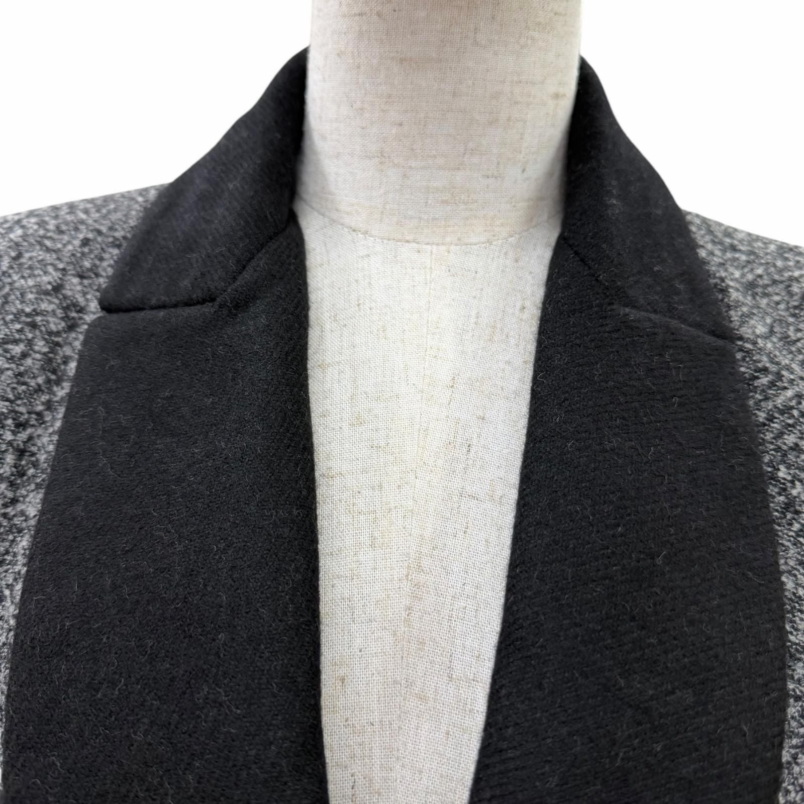 Dior Angora Cashmere Blend Rough Simmons Era Bar Silhouette Coat Gray 38 — view 4