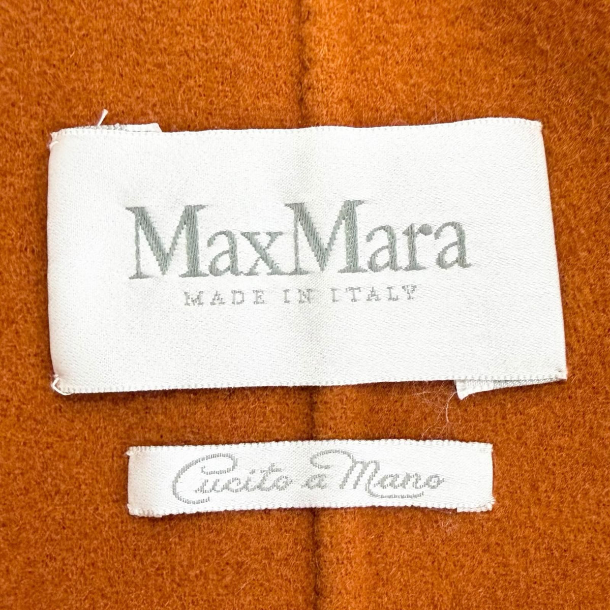 Max Mara Kuchitoama No Angora Cashmere Blend Logo Button Belt Wrap Coat Brown 40 — view 8