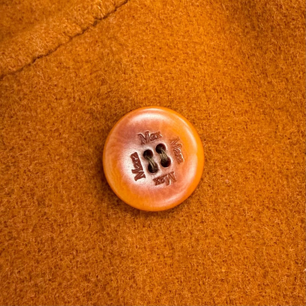 Max Mara Kuchitoama No Angora Cashmere Blend Logo Button Belt Wrap Coat Brown 40 — view 7