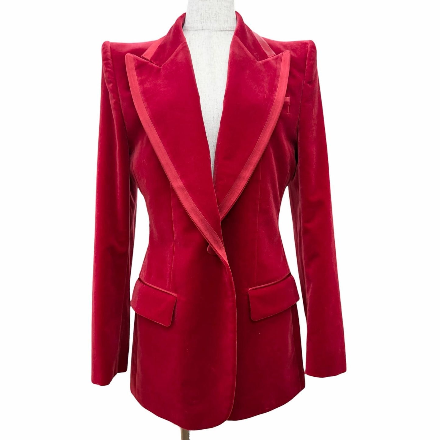 Gucci Velvet Peak Lapel Single Jacket Terre Red 40