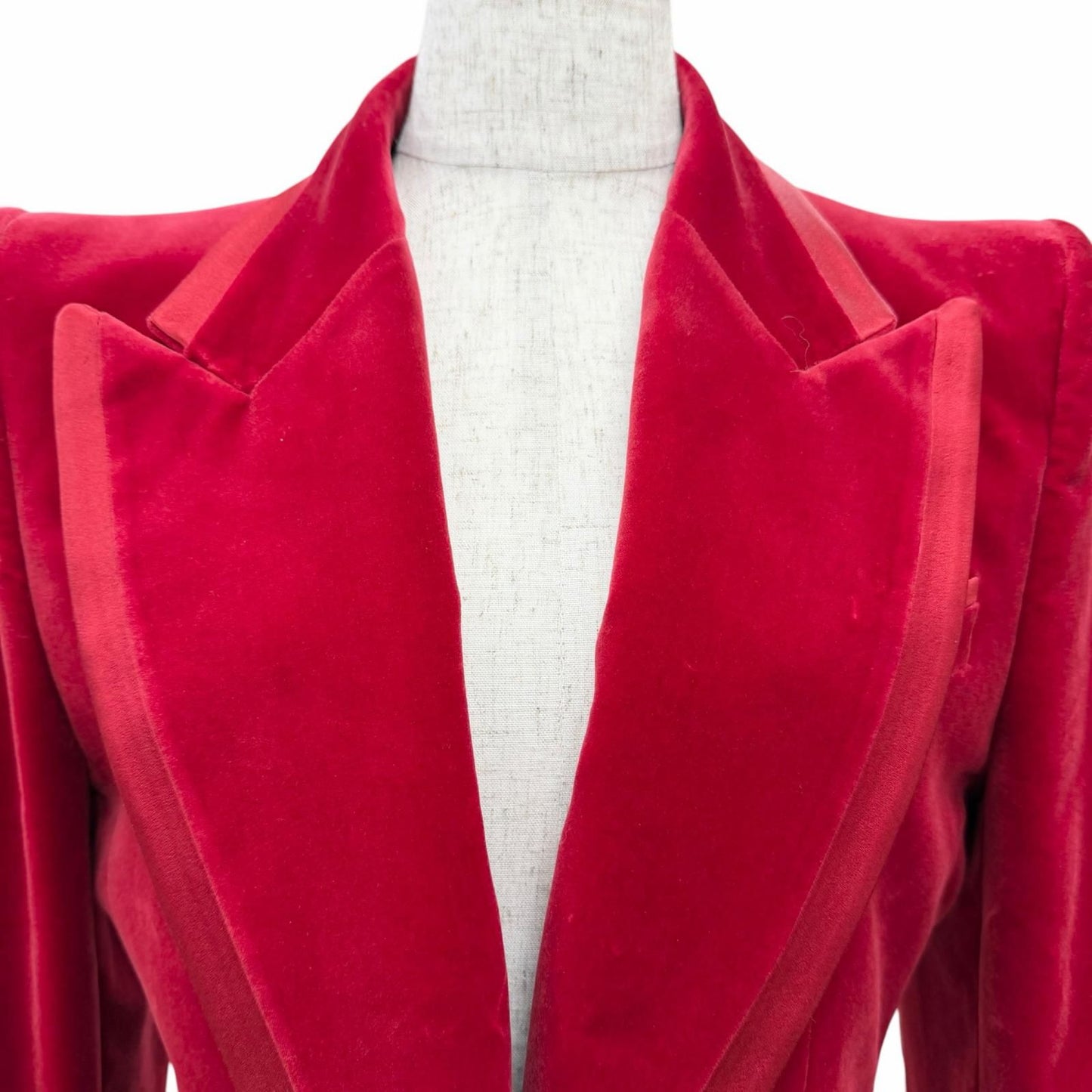 Gucci Velvet Peak Lapel Single Jacket Terre Red 40 — view 4