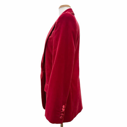 Gucci Velvet Peak Lapel Single Jacket Terre Red 40 — view 2