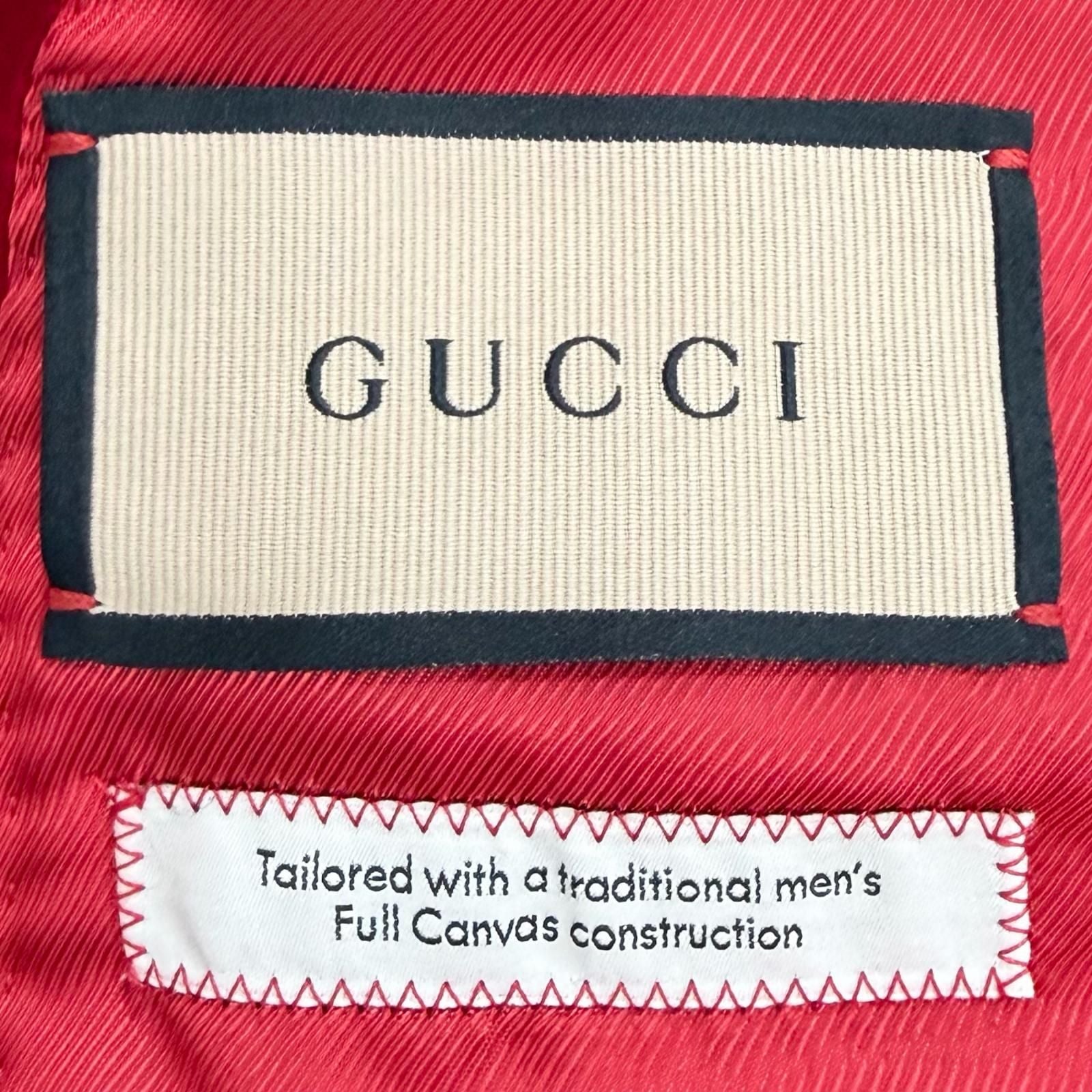 Gucci Velvet Peak Lapel Single Jacket Terre Red 40 — view 8