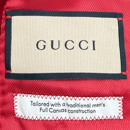 Gucci Velvet Peak Lapel Single Jacket Terre Red 40 — view 8