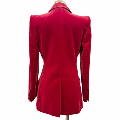 Gucci Velvet Peak Lapel Single Jacket Terre Red 40 — view 3