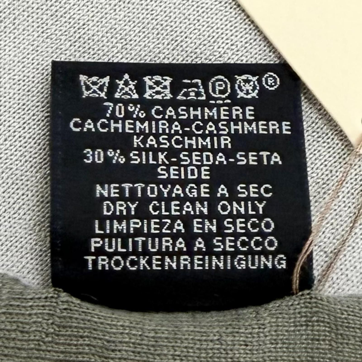 Hermes Cashmere Silk Blend Logo Scarf Shawl Gray — view 8