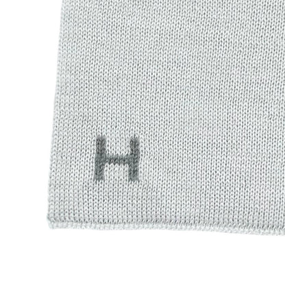 Hermes Cashmere Silk Blend Logo Scarf Shawl Gray — view 5