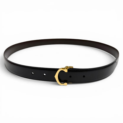 Cartier Must de Cartier Leather Reversible Belt Black Dark Brown Gold — view 3