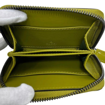 Gucci Coin Case Khaki Green Purse Wallet Leather — view 3