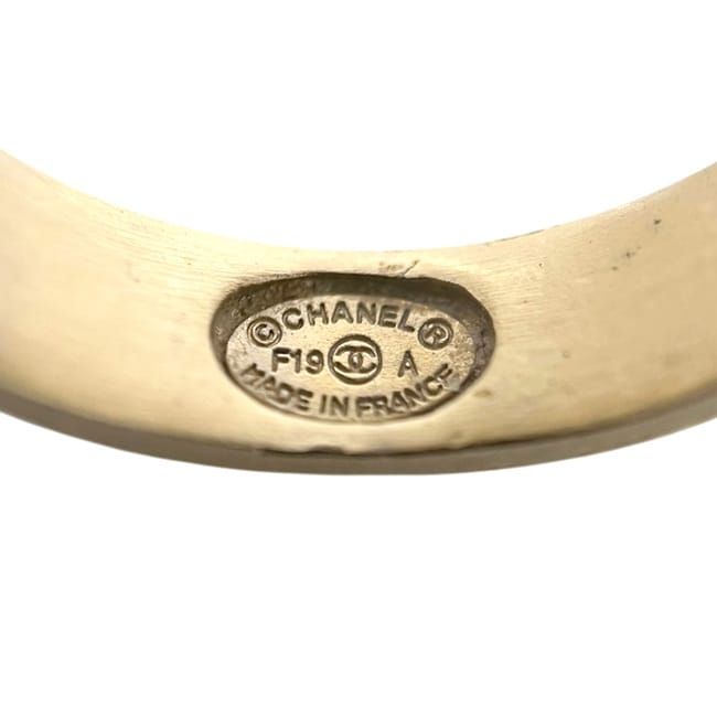 Chanel Ring Gold CC Logo Rhinestone — view 7