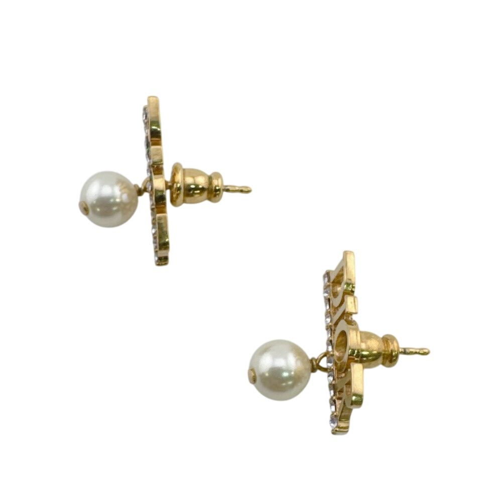 Dior Logo Earrings Gold — view 3
