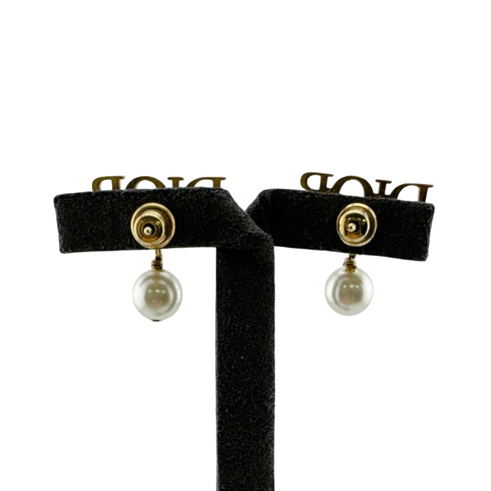 Dior Logo Earrings Gold — view 6