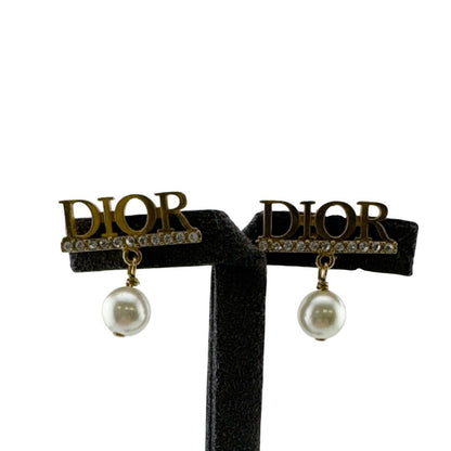 Dior Logo Earrings Gold — view 5