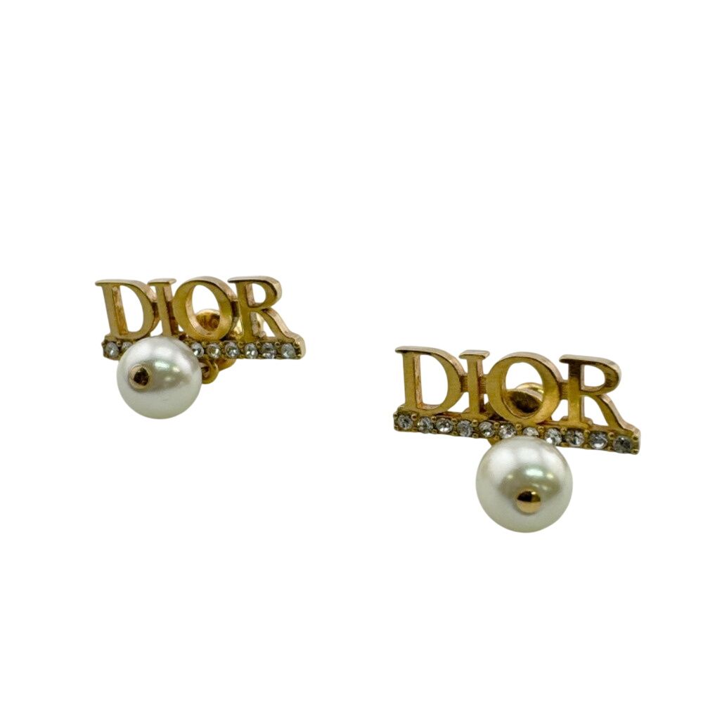 Dior Logo Earrings Gold