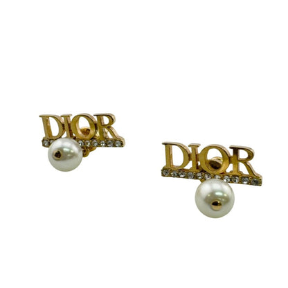 Dior Logo Earrings Gold