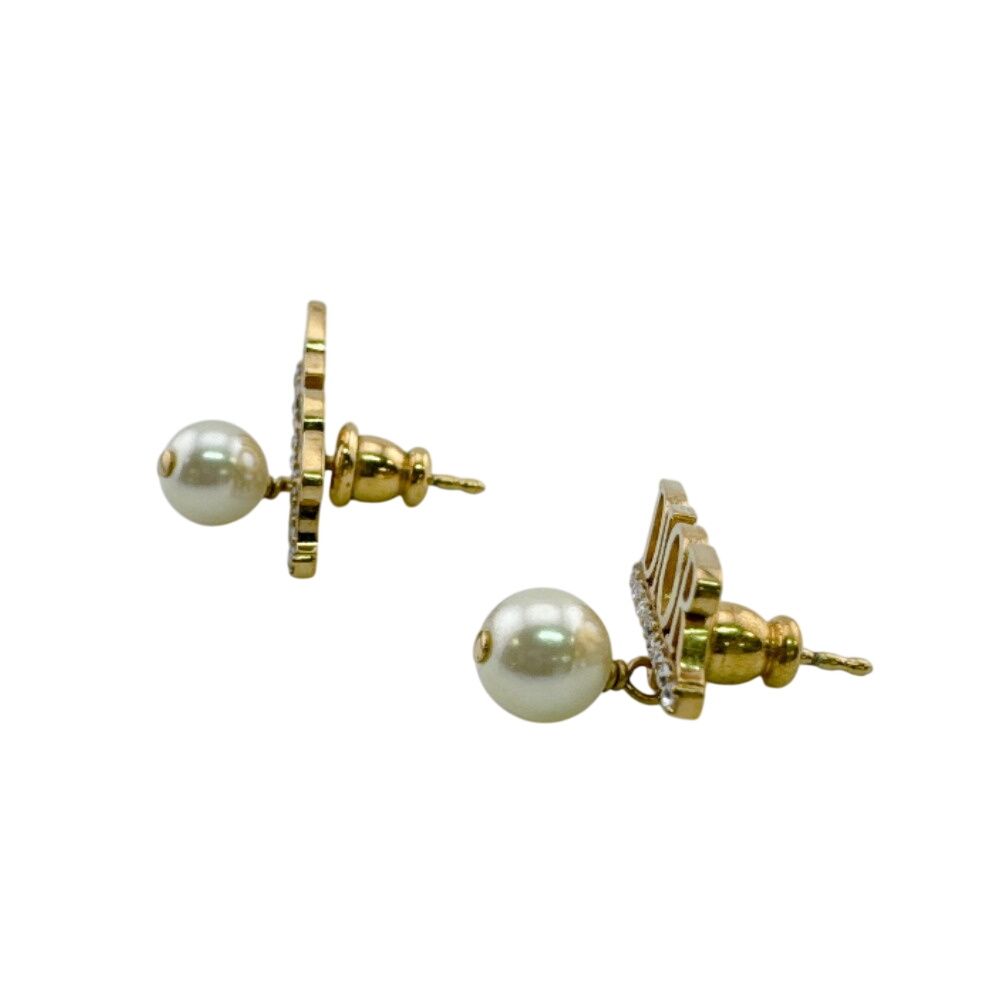 Dior Logo Earrings Gold — view 2