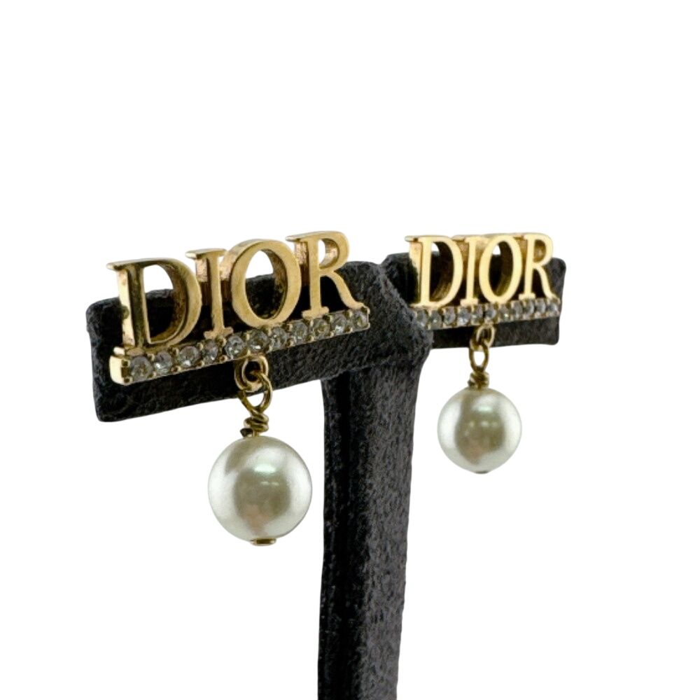 Dior Logo Earrings Gold — view 7