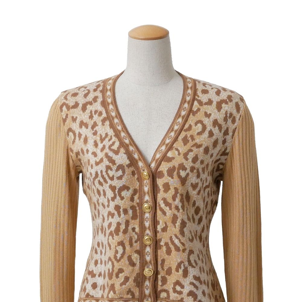 Dior Cardigan CD Logo Button Leopard Pattern Switch — view 2