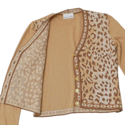 Dior Cardigan CD Logo Button Leopard Pattern Switch — view 6
