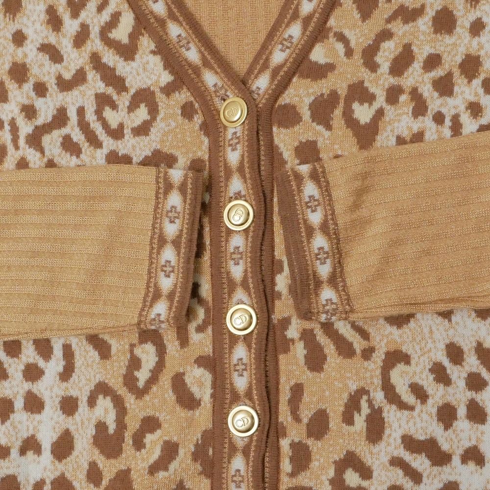 Dior Cardigan CD Logo Button Leopard Pattern Switch — view 4